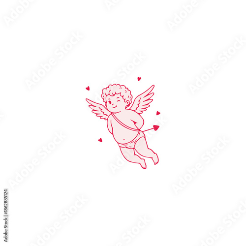 Cupid Illustration, Cupid Vector, Cupid Logo, Romantic Mascot, Love Character, Valentine Cupid Cartoon, Heart Arrow Icon
