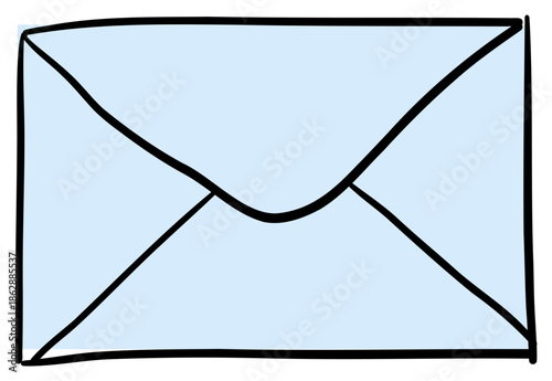 Hand drawn closed envelope icon doodle style email letter message vector illustration