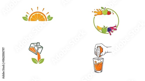 Freshly squeezed orange juice illustration