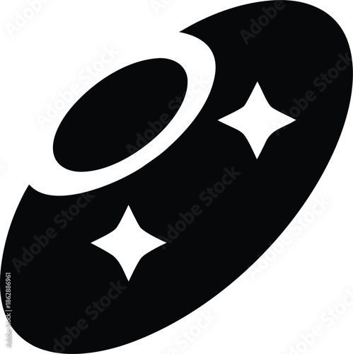 black hole silhouette vector illustration on transparent background