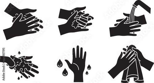 A visual guide illustrating the essential steps for proper hand washing hygiene