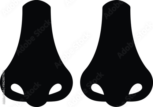 nose silhouette vector illustration on transparent background