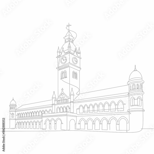 Chennai Central Railway Station Red Brick Gothic Revival Architecture