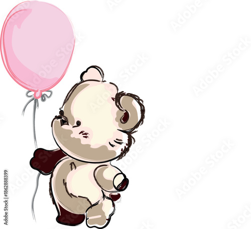 мишка с шаром цвет