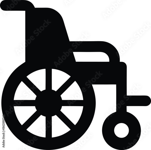 wheelchair silhouette vector illustration on transparent background