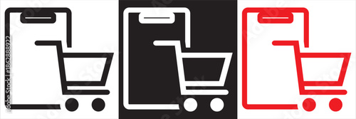 Web Shop Icons Set for Ecommerce Interface. Minimal web shop icons showing cart, star, envelope, and store symbols, designed for ecommerce websites, apps, and online shopping interfaces.EPS10/AI.