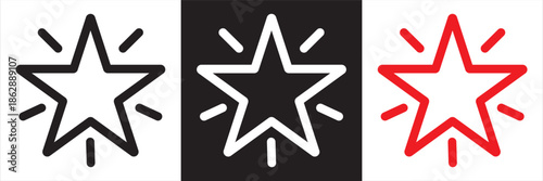 Web Shop Icons Set for Ecommerce Interface. Minimal web shop icons showing cart, star, envelope, and store symbols, designed for ecommerce websites, apps, and online shopping interfaces.EPS10/AI.