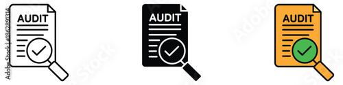 Audit icon vector. successful inspection, document verification symbol. vector illustration.