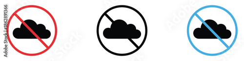 Cloud sync disable icon vector. No cloud service symbol. vector illustration.