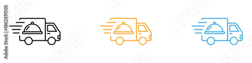 Food delivery icon vector. quick and efficient meal transportation symbol. vector illustration.