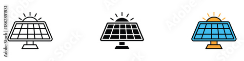 Solar energy icon vector. renewable energy generation from sunlight symbol. vector illustration.