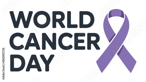 Hope for Cancer Awareness: A graphic design highlighting World Cancer Day, featuring a symbolic ribbon, and promoting awareness.