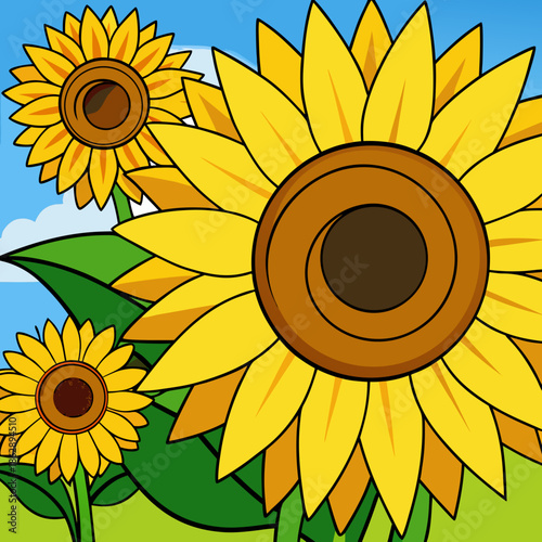 sunflower vector illustration