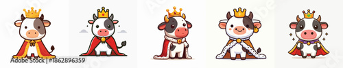 vector cow in royal costume