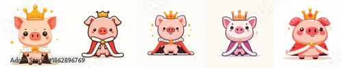 pig vector in royal costume