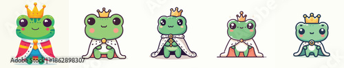 frog vector in royal costume