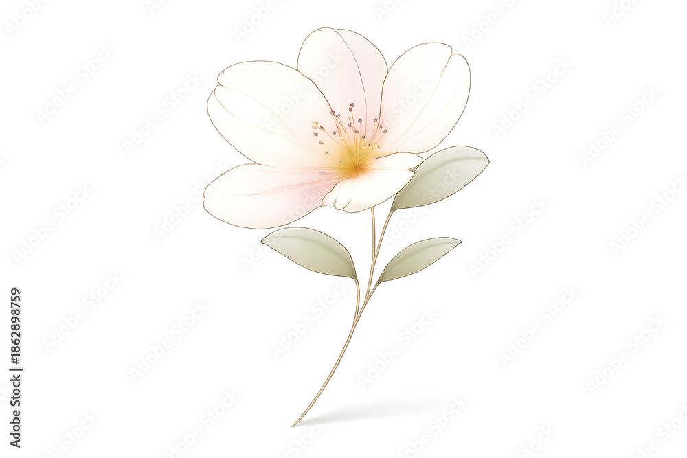 Obraz premium Delicate Flower Illustration with a Transparent Background Image Design