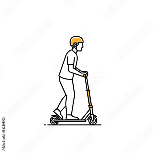 Person riding an electric scooter.