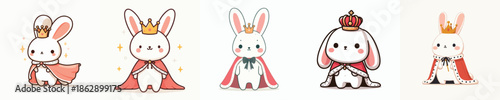 rabbit vector in royal costume