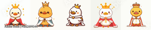 cute duck vector in royal costume
