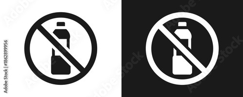 No Plastic Icon Set Glyph In White And Black Background