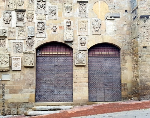 Medieval gate in the medieval city of Salamanca, Spain.