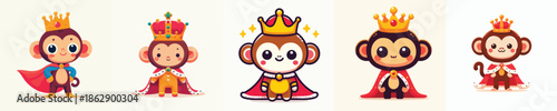 cute monkey vector in royal costume