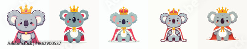 cute koala vector in royal costume