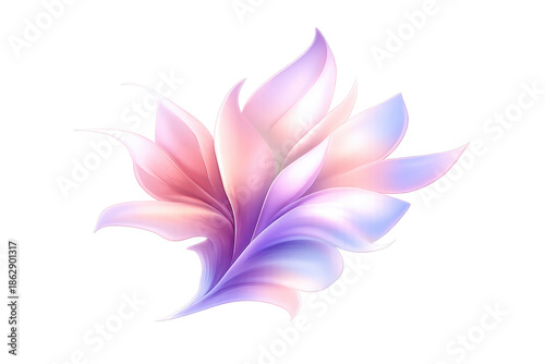 Abstract floral design in pink and purple, transparent background style