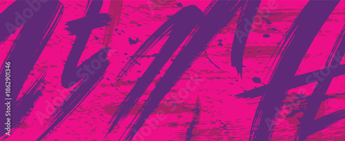 abstract layered brush strokes on magenta background