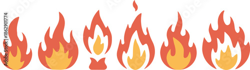 flame design elements pack for signage pattern and texture