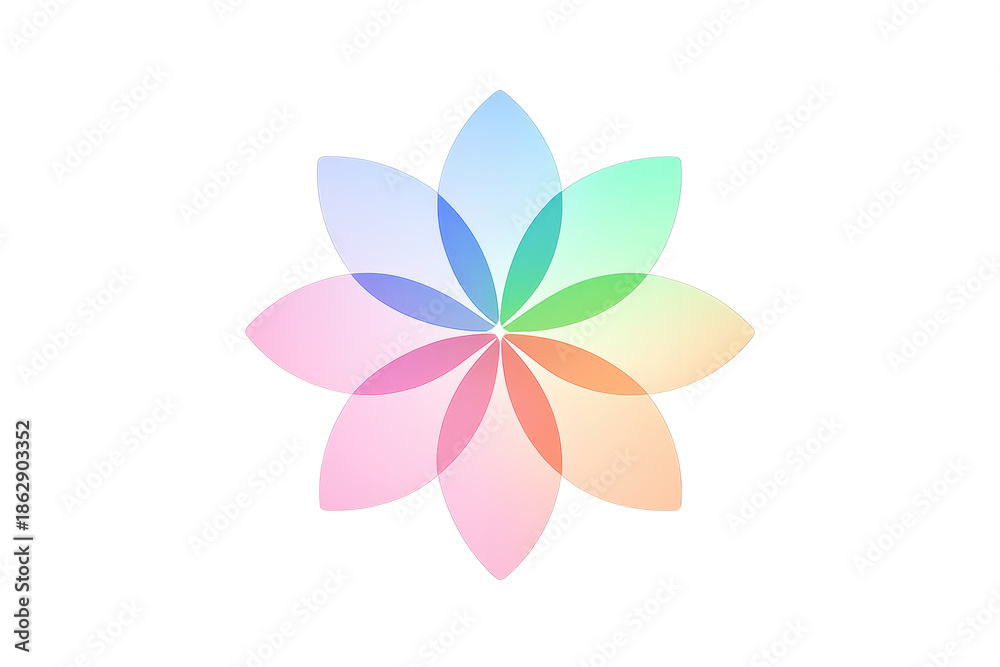Naklejka premium Abstract Pastel Flower Petals with transparent background illustration