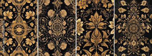 Seamless luxury batik vector pattern combining multiple Sundanese motifs such as Mega Mendung,