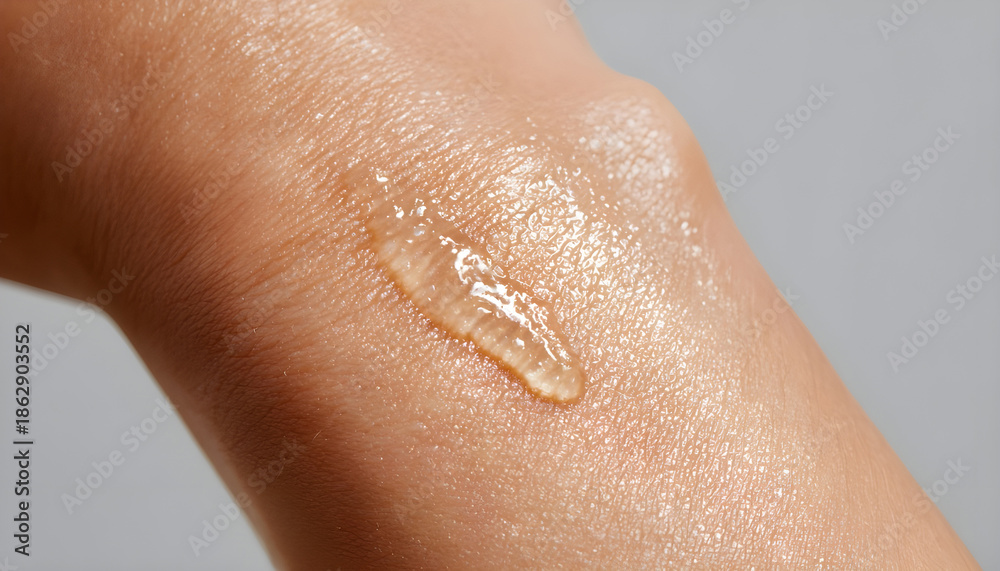 Fototapeta premium aloe vera gel applied on skin shows texture