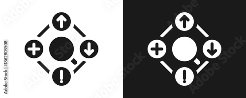Swot Analysis Icon Set Glyph In White And Black Background