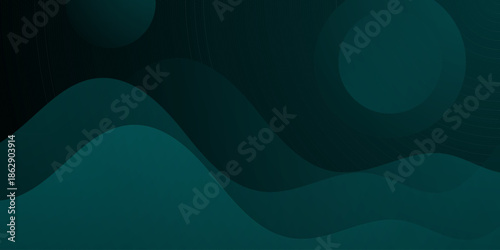 Abstract elegant green wave background design. Simple and luxury look banner concept. Trendy wave shapes pattern element background.