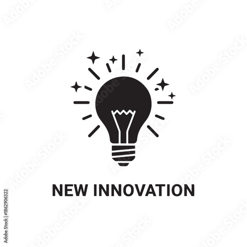 silhouette of light bulb idea new innovation white background