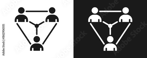 Stakeholders Icon Set Glyph In White And Black Background