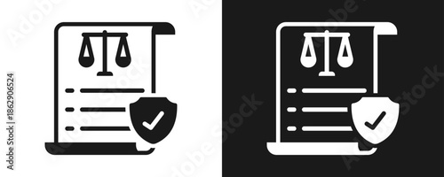 Code Of Conduct Icon Set Glyph In White And Black Background