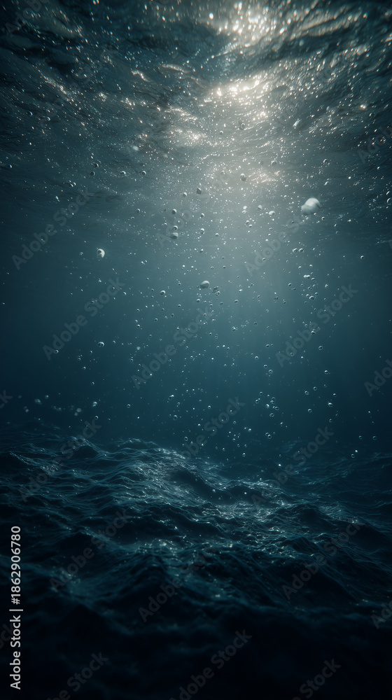 Fototapeta premium Underwater Surface Light Rays Cinematic Background