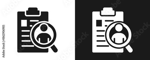 Recruitment Icon Set Glyph In White And Black Background