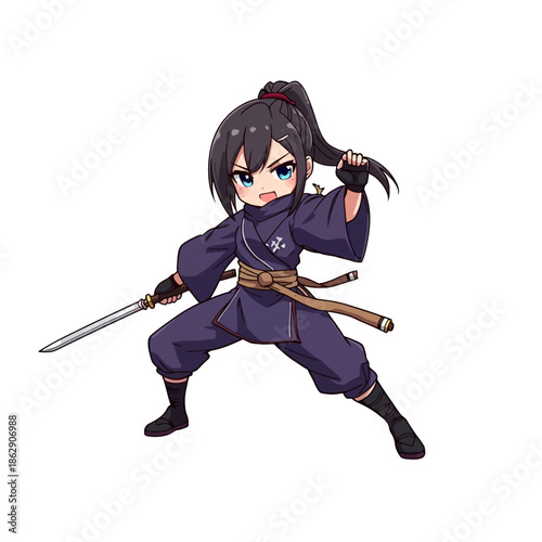 Cute Woman Ninja Design Very Cool