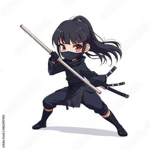 Cute Woman Ninja Design Very Cool