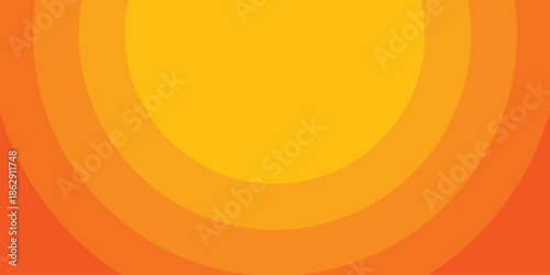 Bright vector background with concentric circles in yellow to orange gradient, radiating from the center like a sunburst for a warm, energetic, and eye-catching effect.