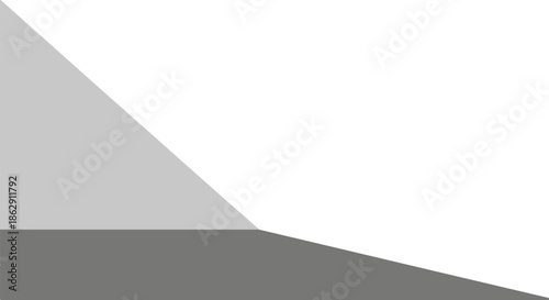 Abstract geometric composition with intersecting polygons in varying shades of gray and white, creating depth