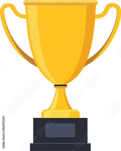 A golden trophy with handles and a dark base symbolizing victory high quality