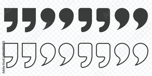 Quote mark collection. Quotation icon set. Vector illustration and transparent. quote mark icon set. Comment quote icon Vector scalable graphics. quotes icon vector sign design. discussion dialog icon