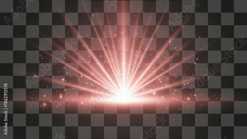 Vector illustration light burst effect shining upwards for graphic design overlay element