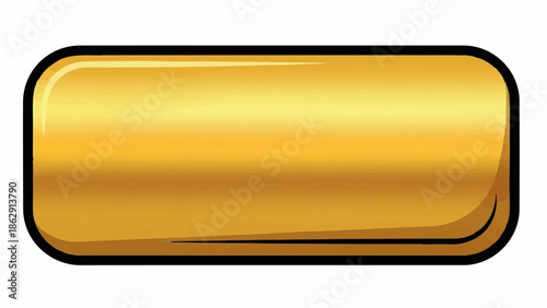 A smooth, rounded rectangular object with a metallic gold sheen