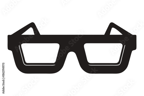 3d glasses icon icon black silhouette art, 3d glasses silhouette vector.